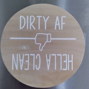 Natural wood magnet for dishwasher.